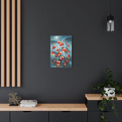 Tableau Coquelicots de Nuit - Clair de Lune - décor pièce à vivre lumineuse