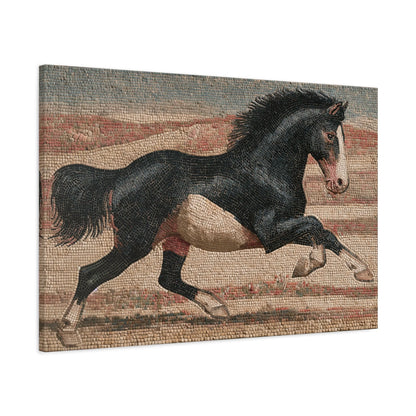 Tableau en Mosaïque Cheval Romain au Galop - Course Antique - décor mural panoramique