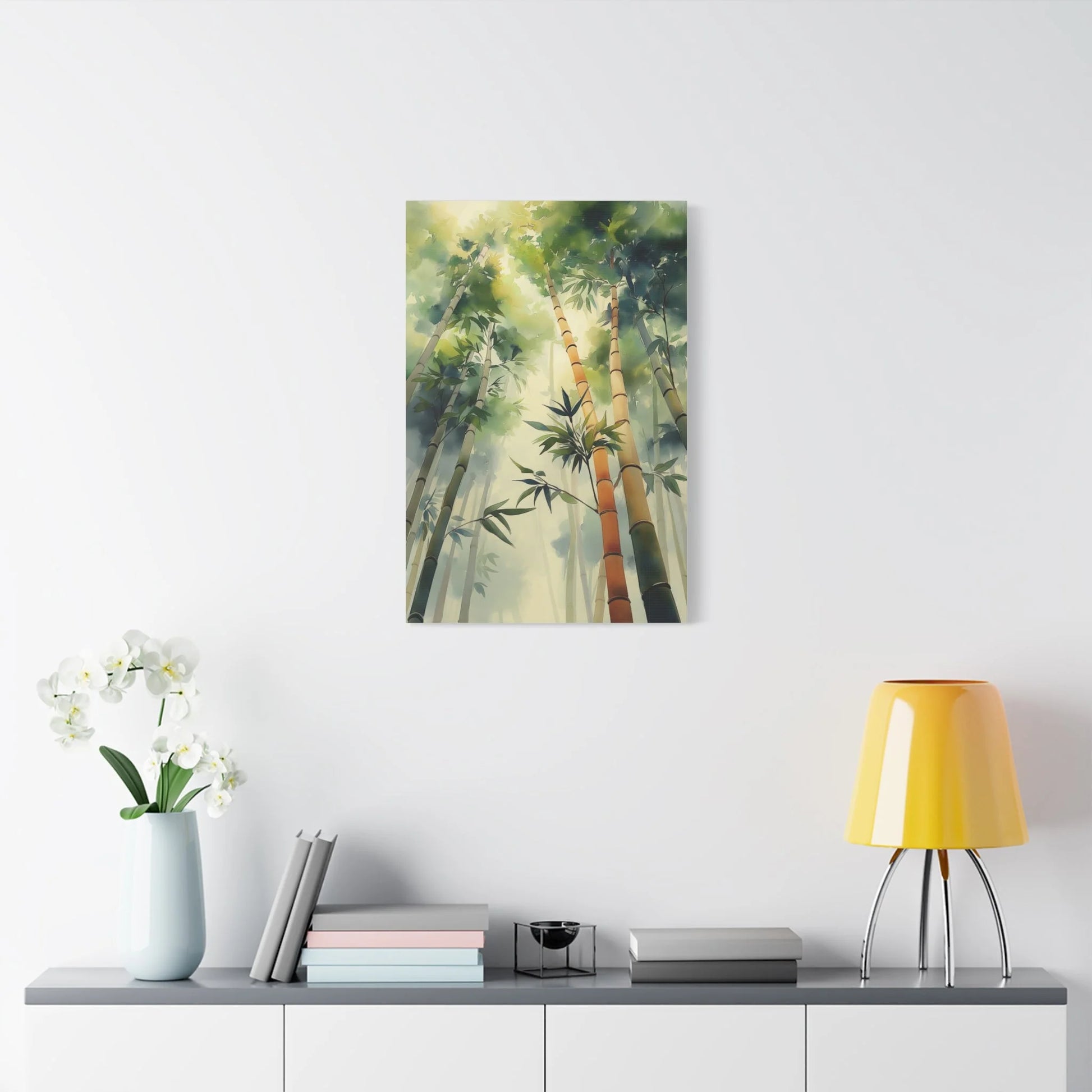 Tableau Forêt bambous zen format vertical alcôve
