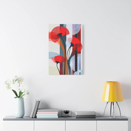 Tableau Coquelicot Minimaliste - Design Scandinave - grand format salon spacieux