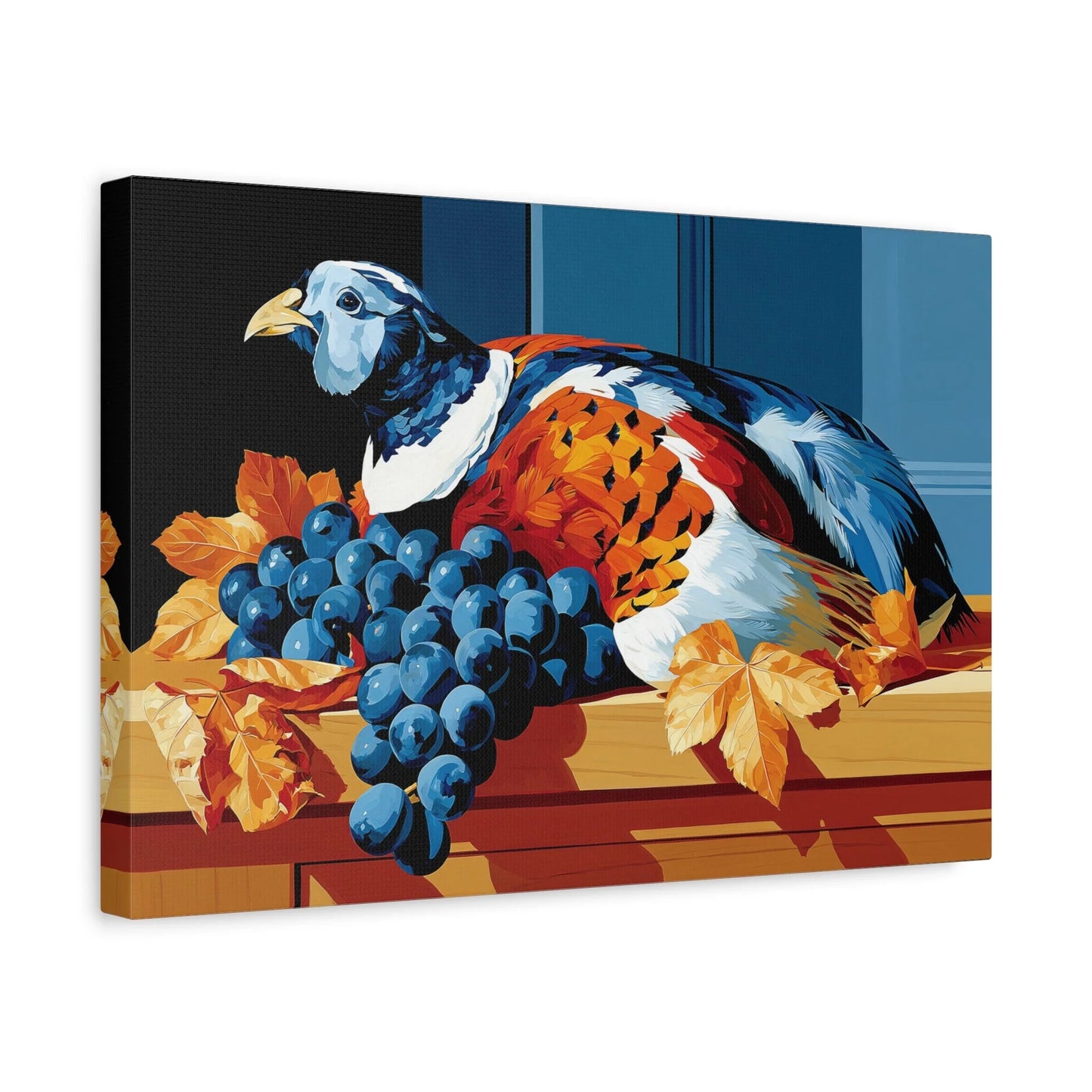 Tableau Nature Morte Perdrix Grappes Gibier - Table de Chasse - ambiance chambre adolescent