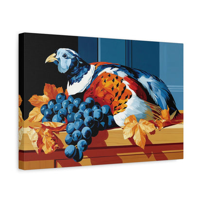 Tableau Nature Morte Perdrix Grappes Gibier - Table de Chasse - ambiance chambre adolescent