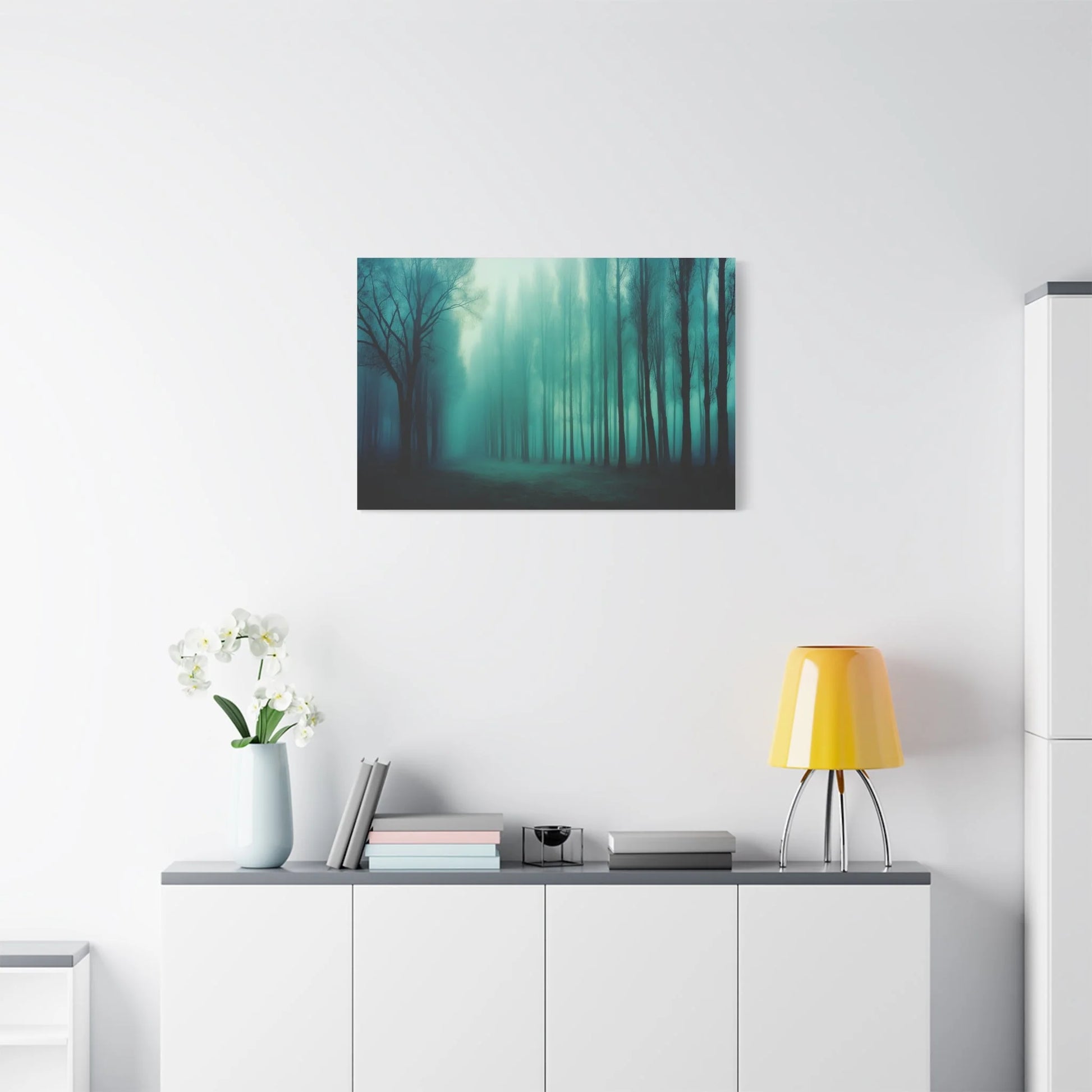 Tableau Tableau forêt vert sauge ambiance zen