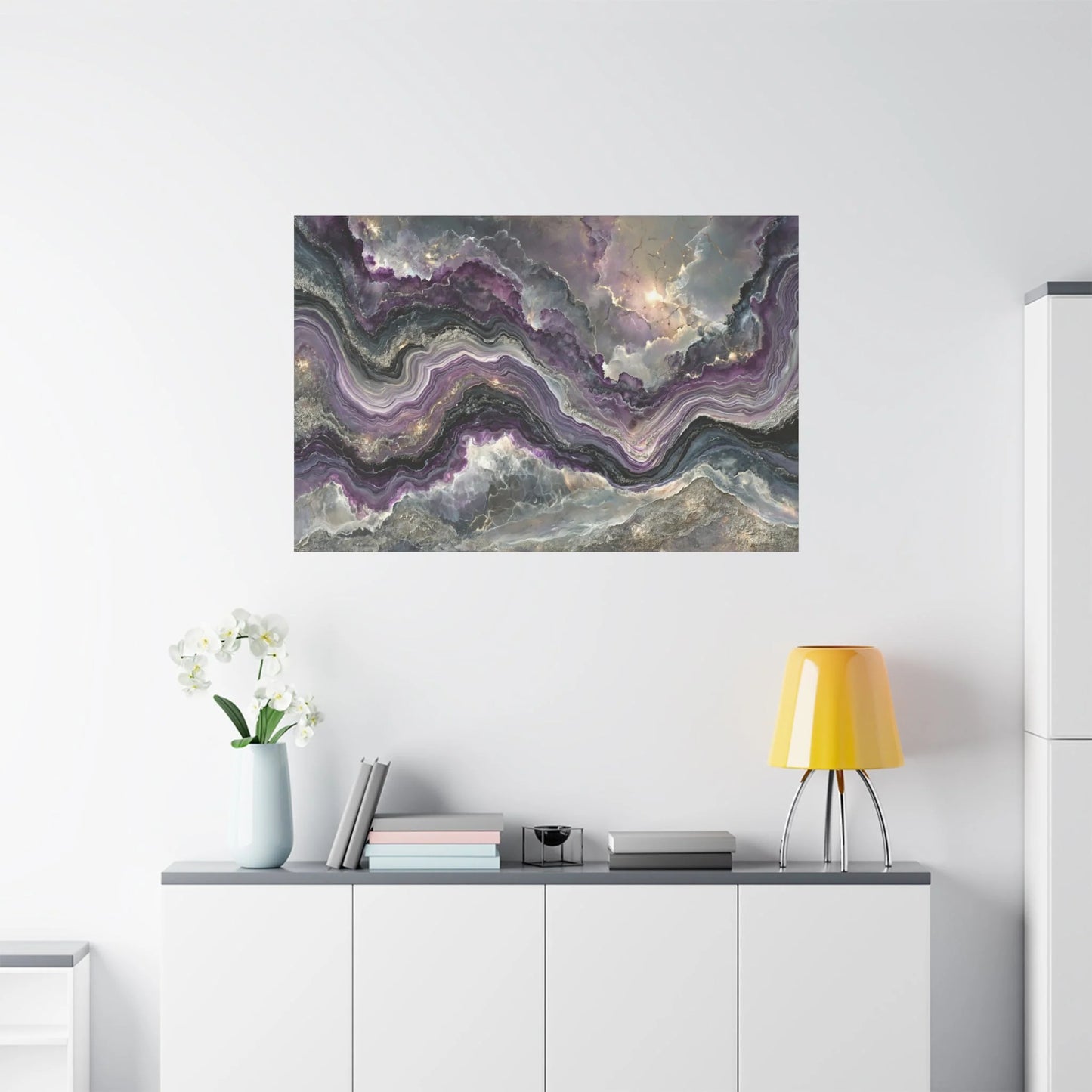 Tableau Marbre violet noir dans un salon sophistiqué