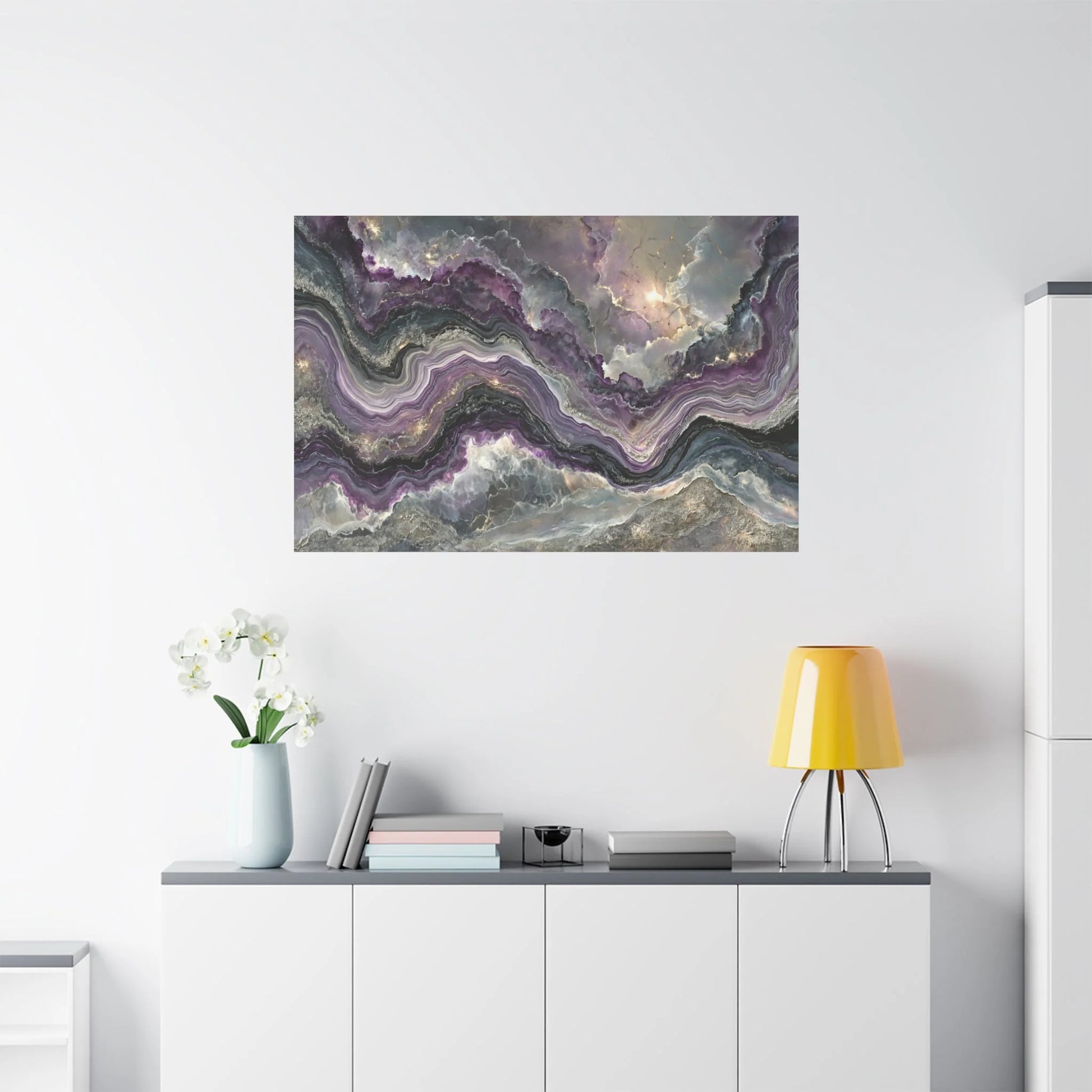 Tableau Marbre violet noir dans un salon sophistiqué