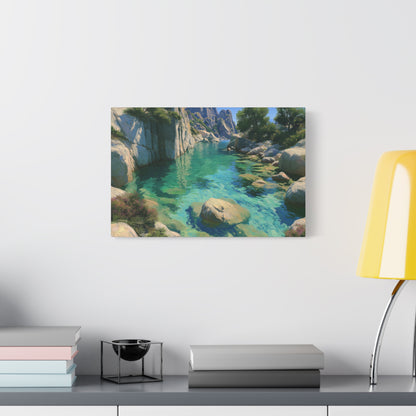 Calanque corse avec eau turquoise transparente et falaises rocheuses - Art Virtuoso - vue 7/20
