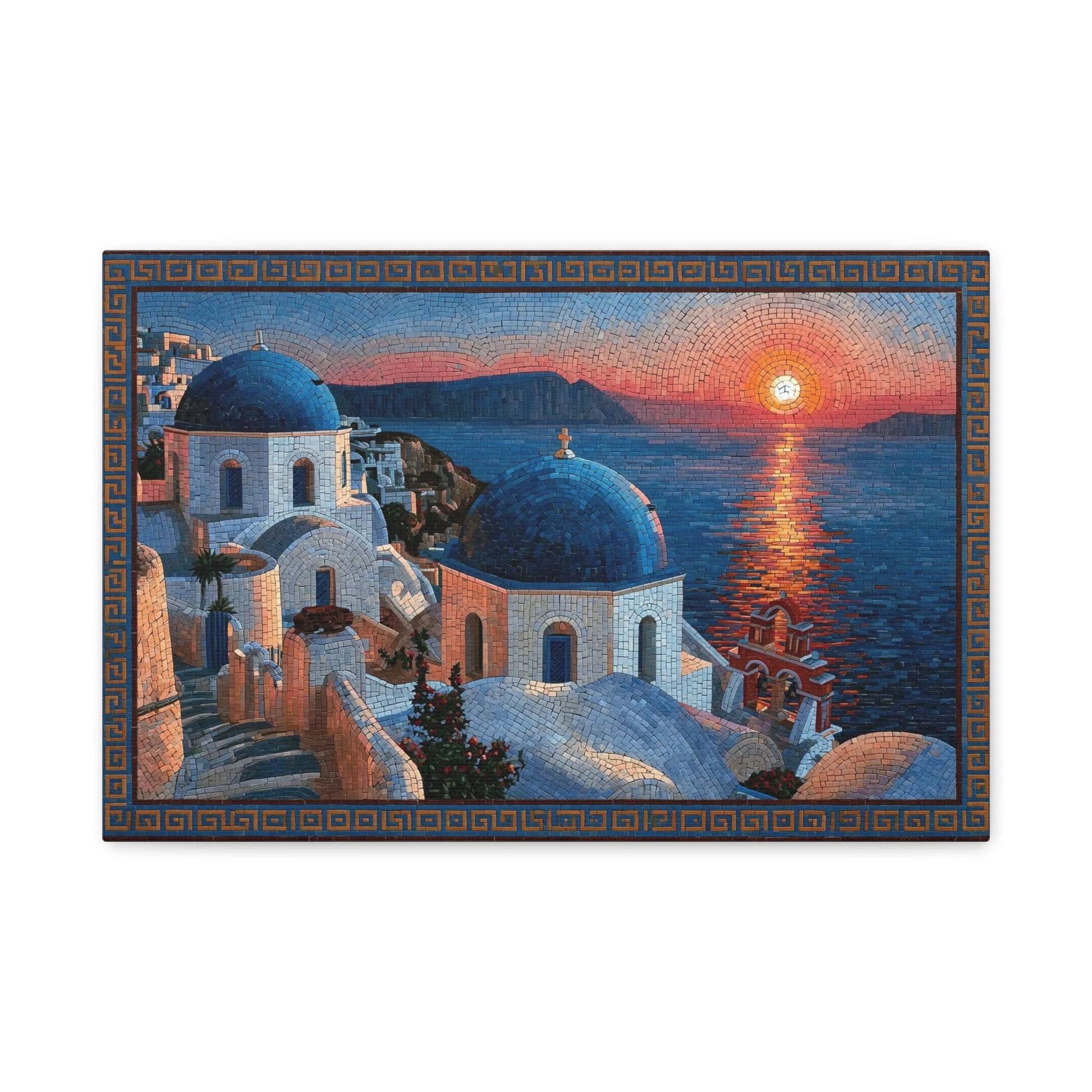 Tableau en Mosaïque Santorini Cyclades - Vestige Égéen