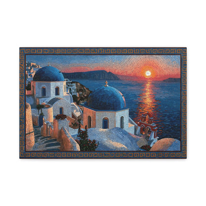 Tableau en Mosaïque Santorini Cyclades - Vestige Égéen