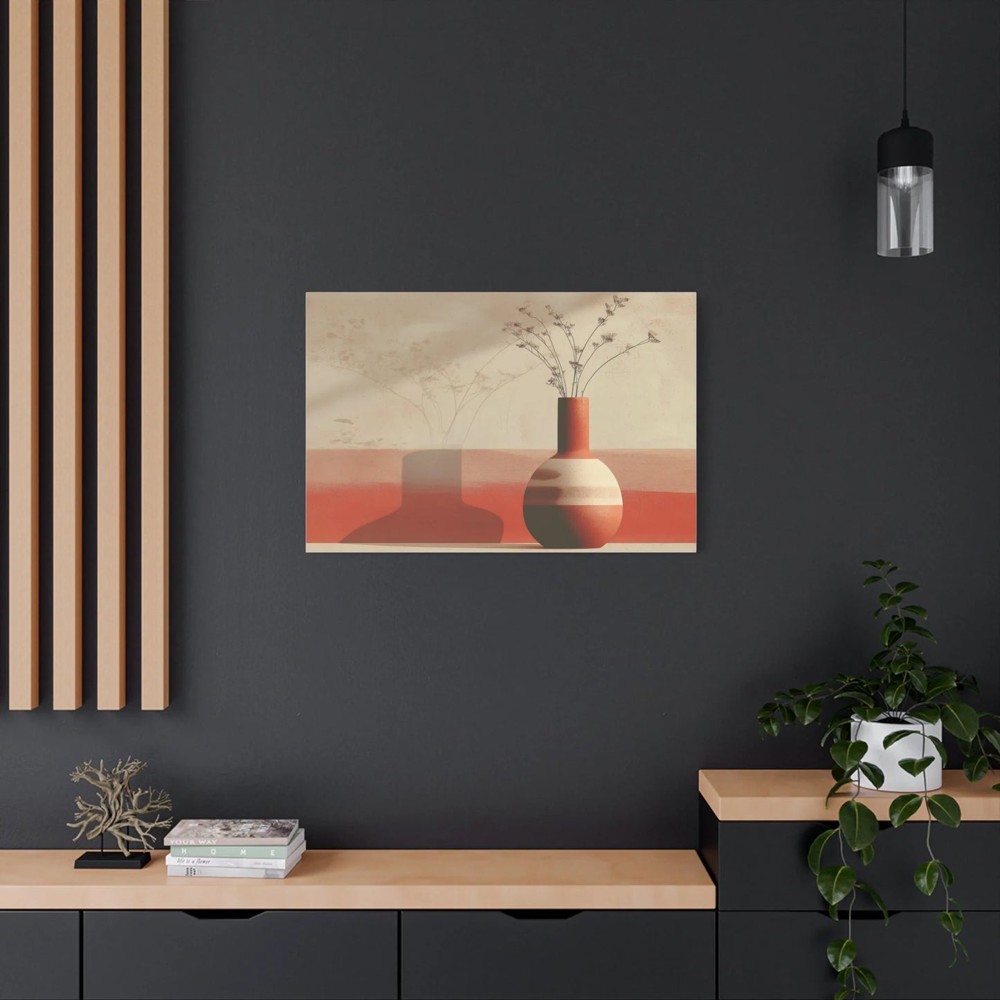 Tableau tableau vase XXL — point focal d'un couloir