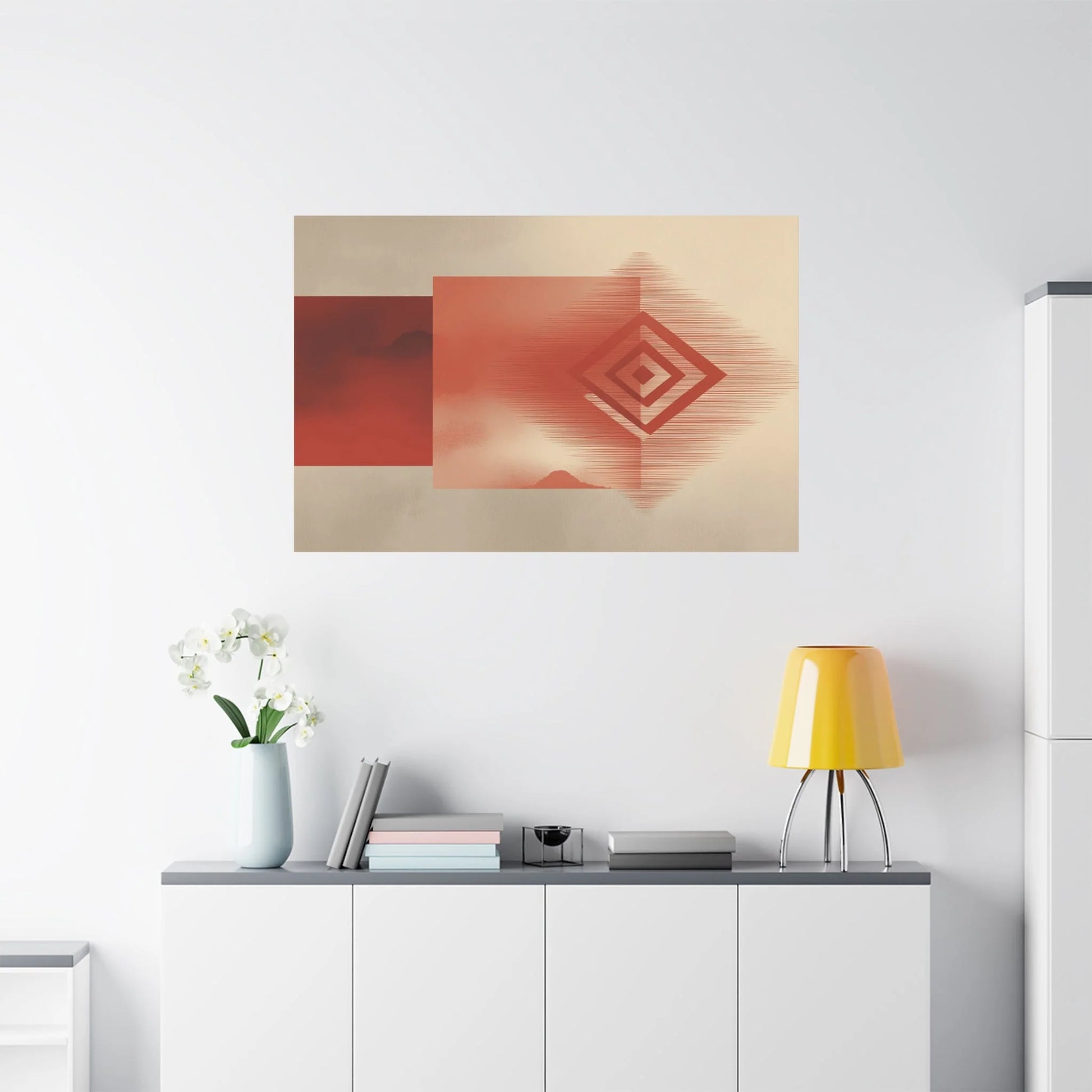 Tableau décoration murale terracotta — tapis berbère format horizontal