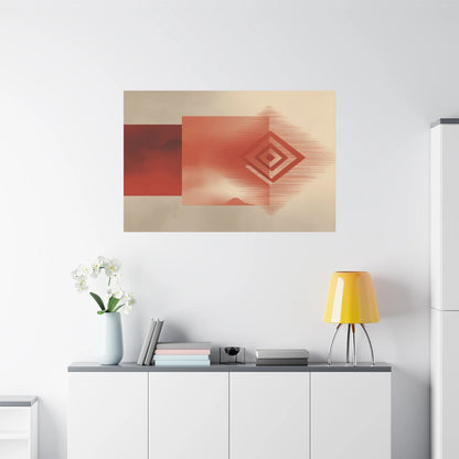 Tableau décoration murale terracotta — tapis berbère format horizontal