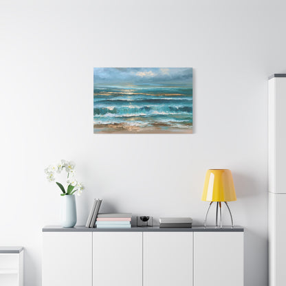 Mer abstraite en bandes bleu sable et ecume blanche - Art Virtuoso - vue 16/20
