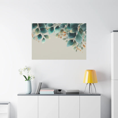 Tableau Aquarelle vert sauge dans un salon contemporain
