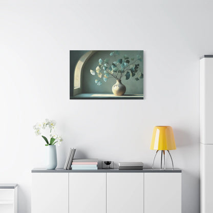 Tableau Tableau ginkgo vert sauge ambiance art de vivre