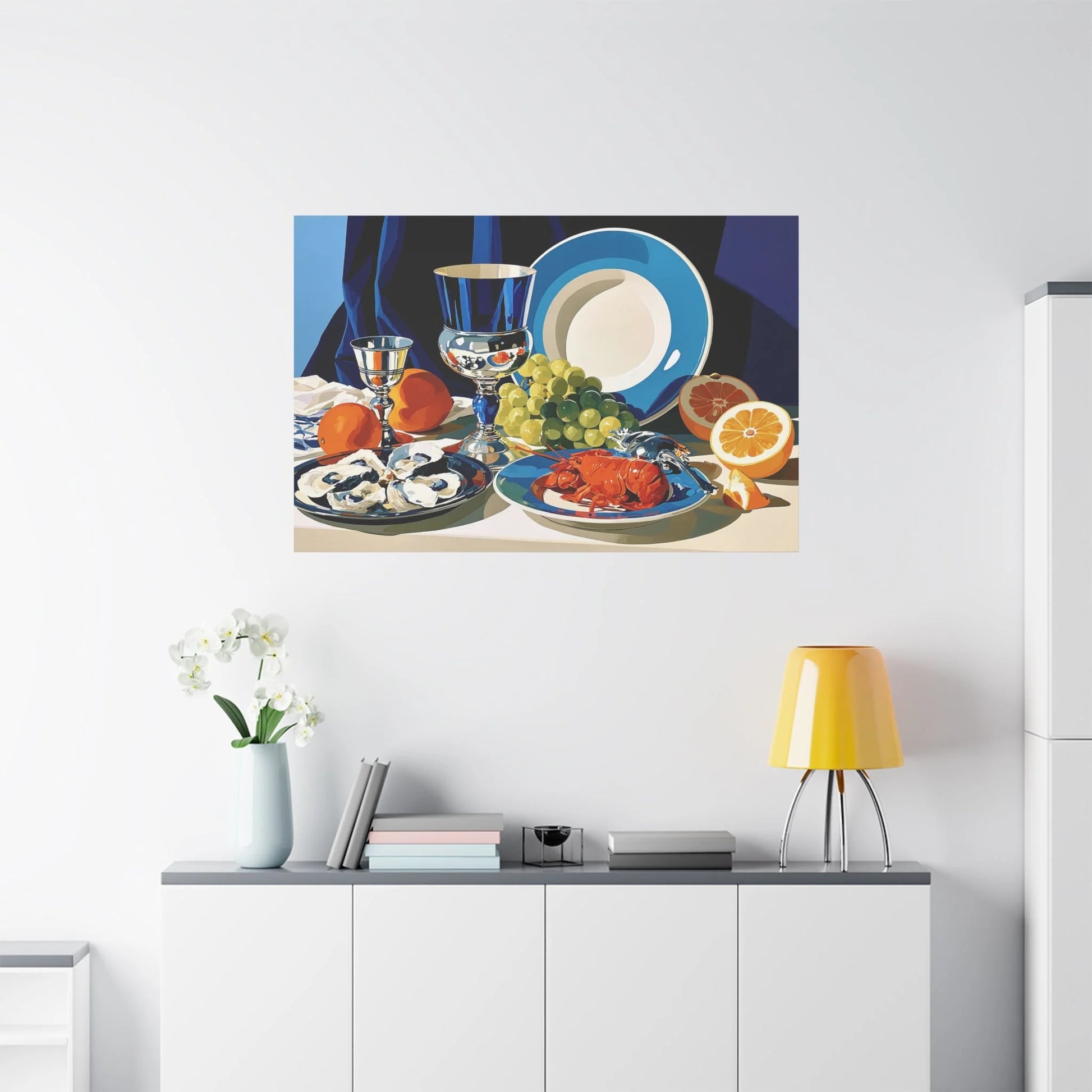 Tableau Nature Morte Flamande - Abondance du Nord - vue mur grande hauteur