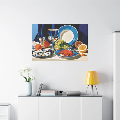 Tableau Nature Morte Flamande - Abondance du Nord - vue mur grande hauteur