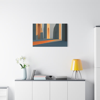 Grand Tableau Beige Or Portique Soleil