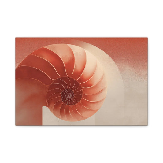 Tableau Coquillage Nautile Terracotta - Spirale du Temps