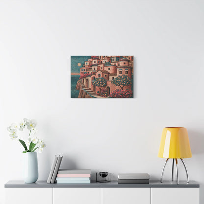 Tableau en Mosaïque Amalfi Ocre - Rivage de Tesselles - ambiance chambre adulte