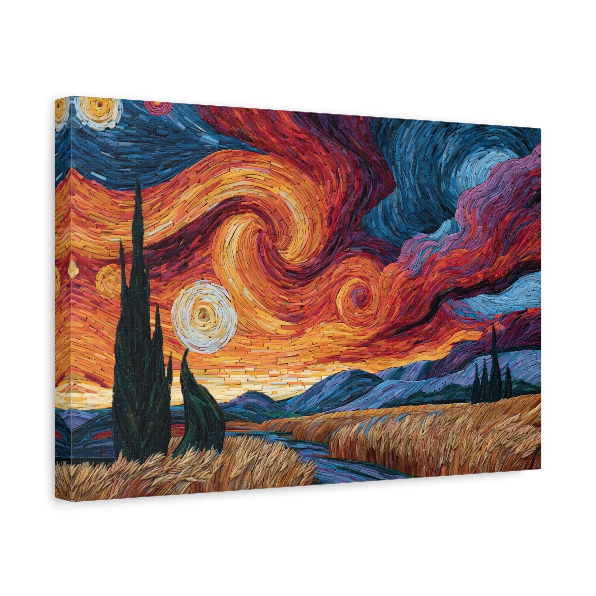 Tableau en Mosaïque Coucher de Soleil - Horizon Impressionniste - ambiance chambre adolescent