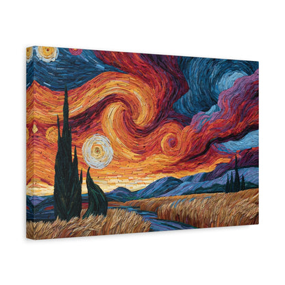 Tableau en Mosaïque Coucher de Soleil - Horizon Impressionniste - ambiance chambre adolescent