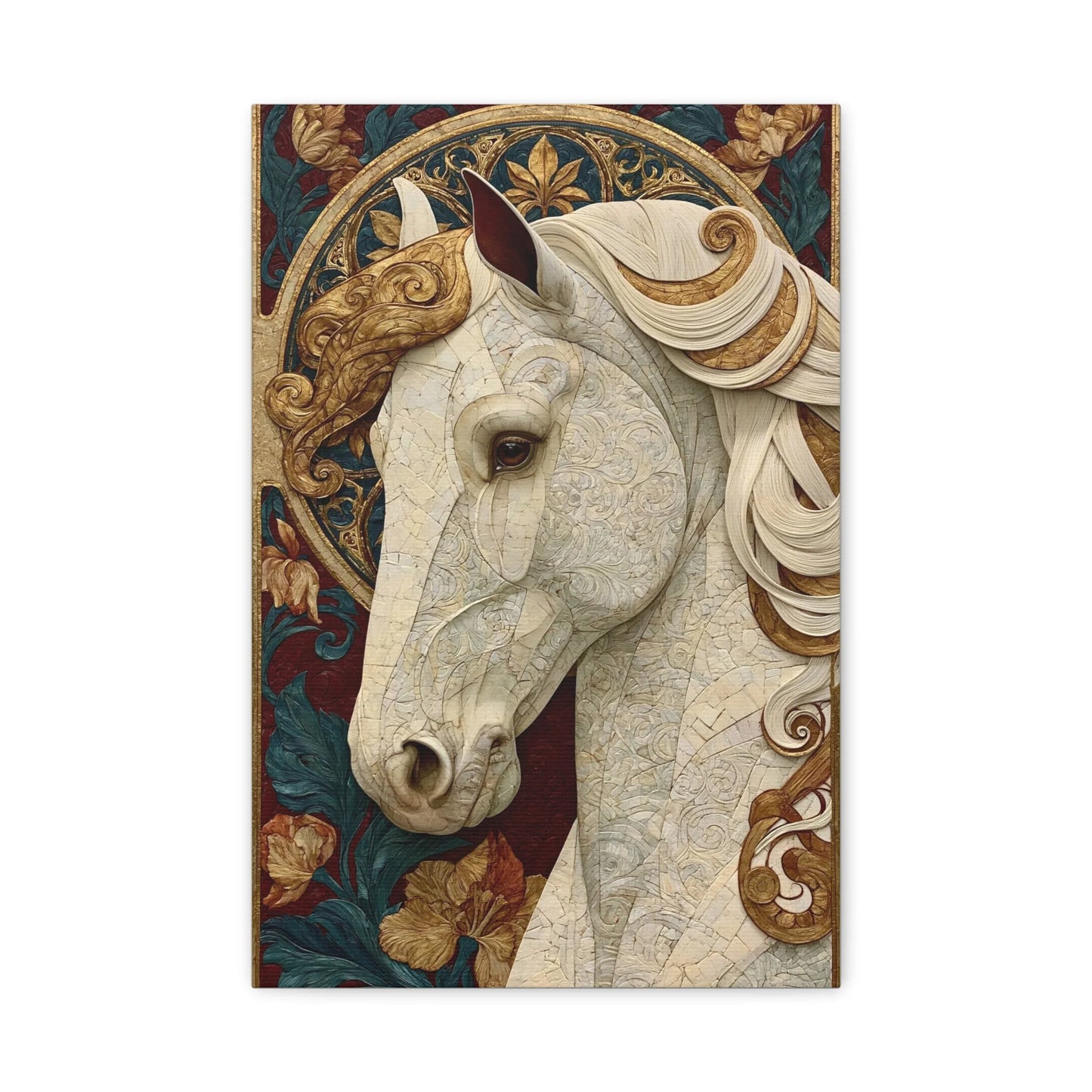 Tableau Cheval Art Nouveau - Ornement de Mucha