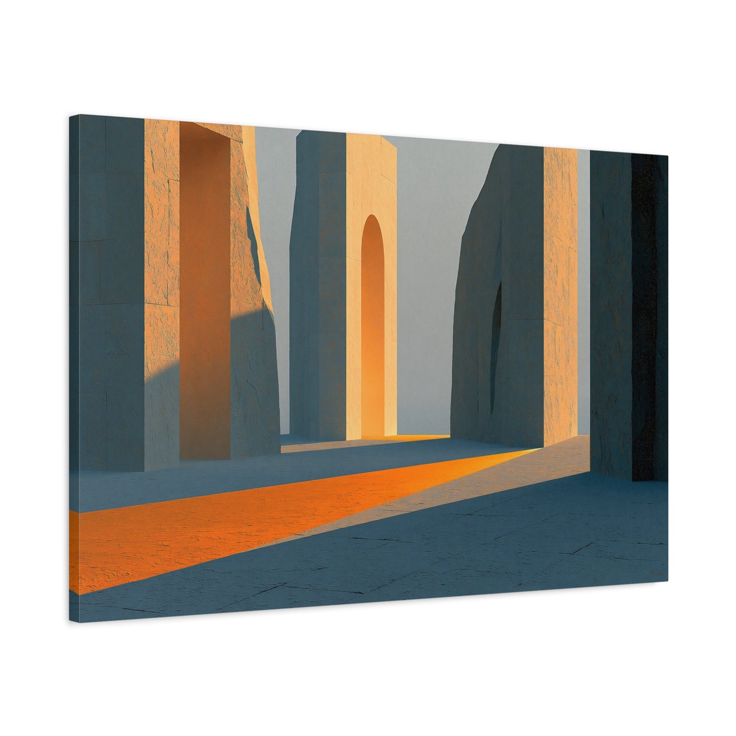 Grand Tableau Beige Or Portique Soleil