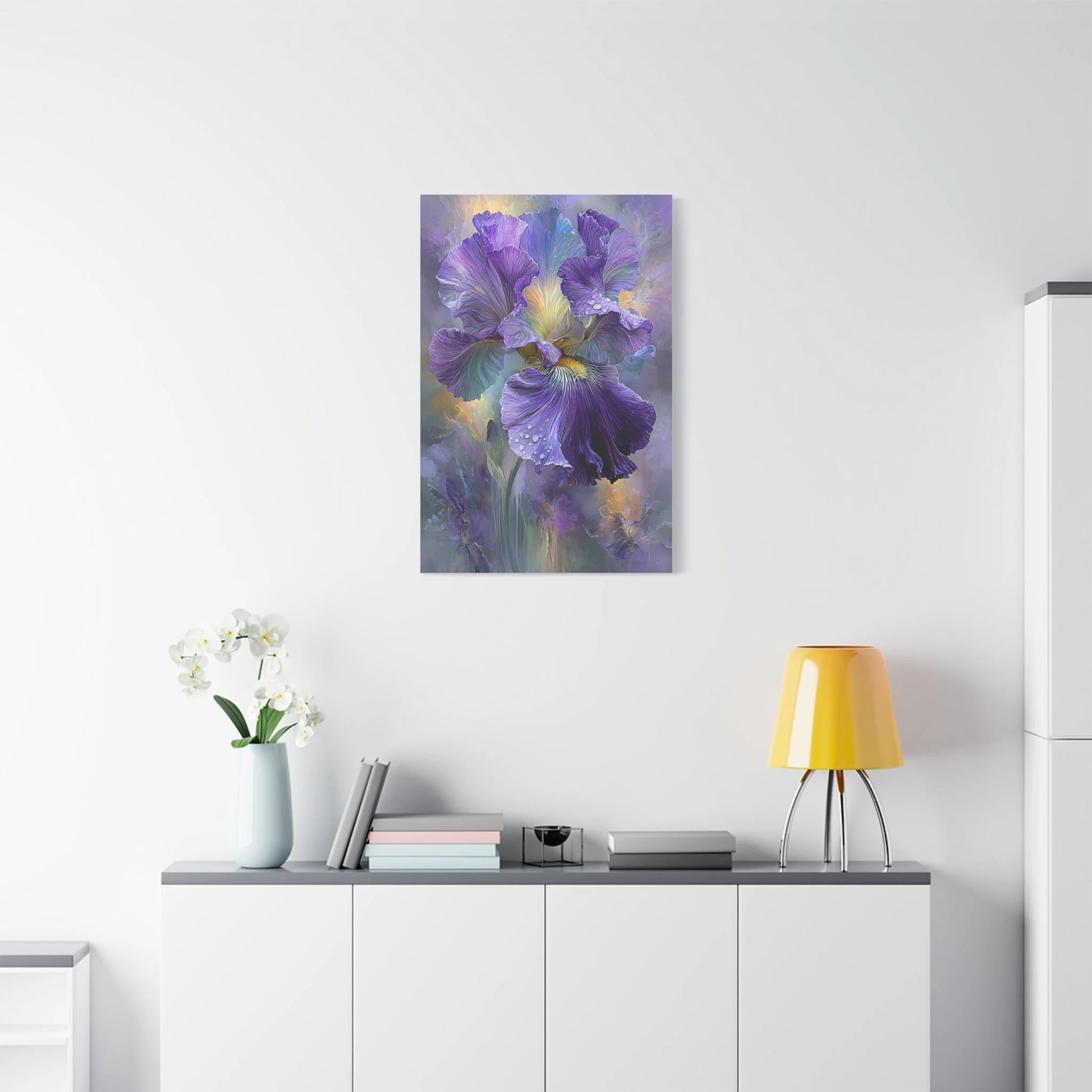 Tableau Tableau iris ambiance peinture botanique macro