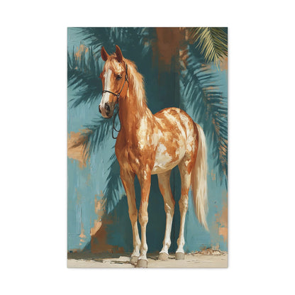 Tableau cheval turkmène palomino - vue de face