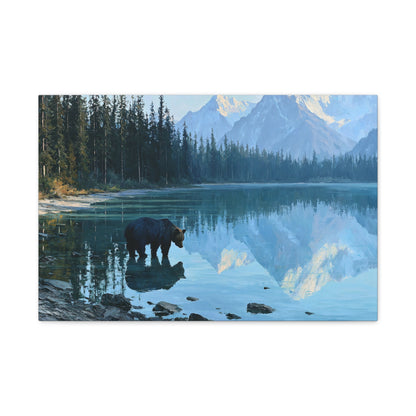 Tableau Ours Miroir du Lac - Reflet du Nord - format M