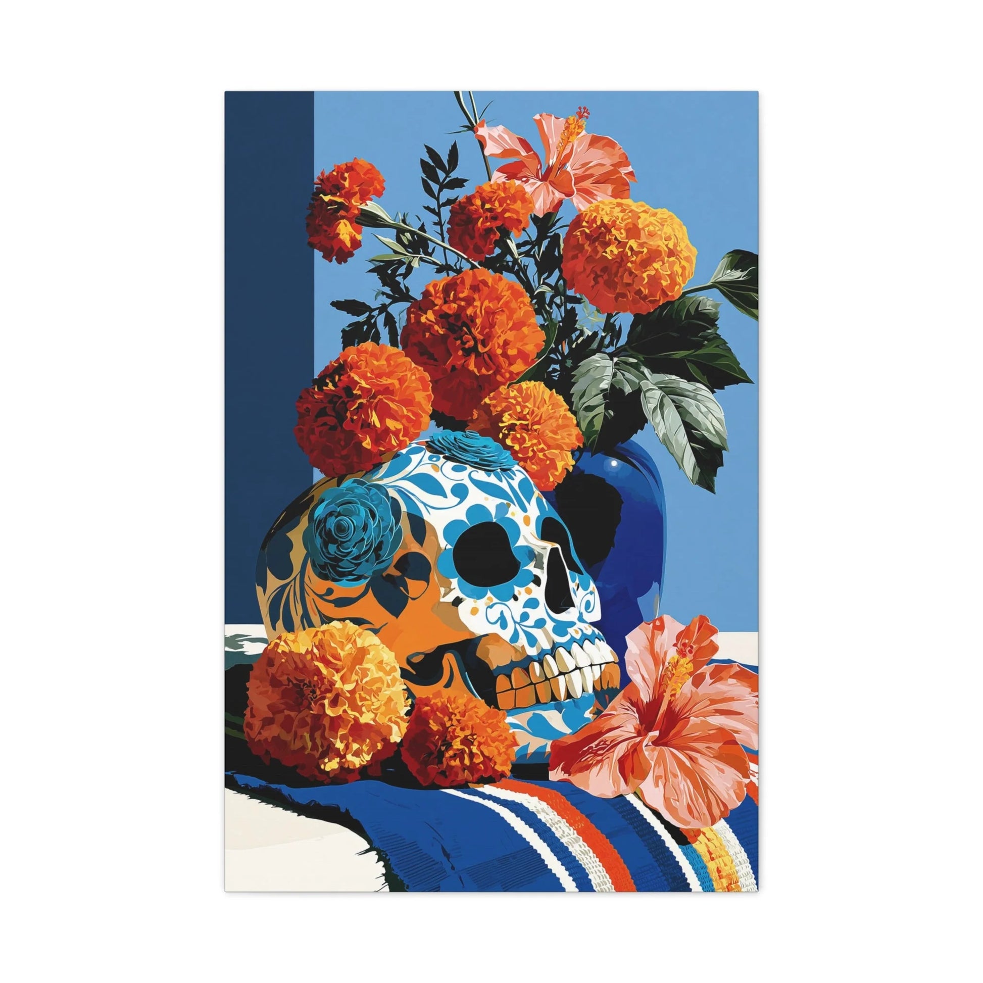 Tableau Nature Morte Vanitas Mexicaine Día de Muertos - Fête des Ombres - ambiance bureau créatif