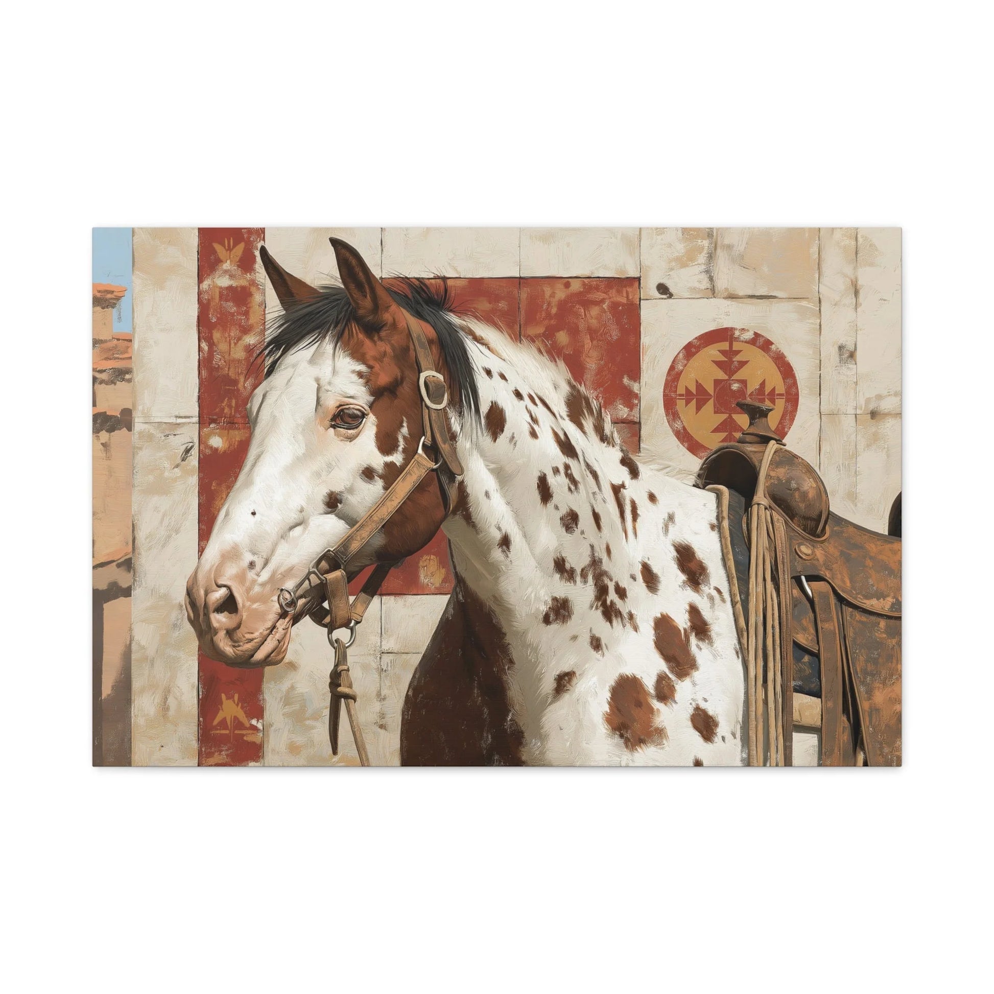 Tableau cheval Nez-Percés tacheté - vue de face