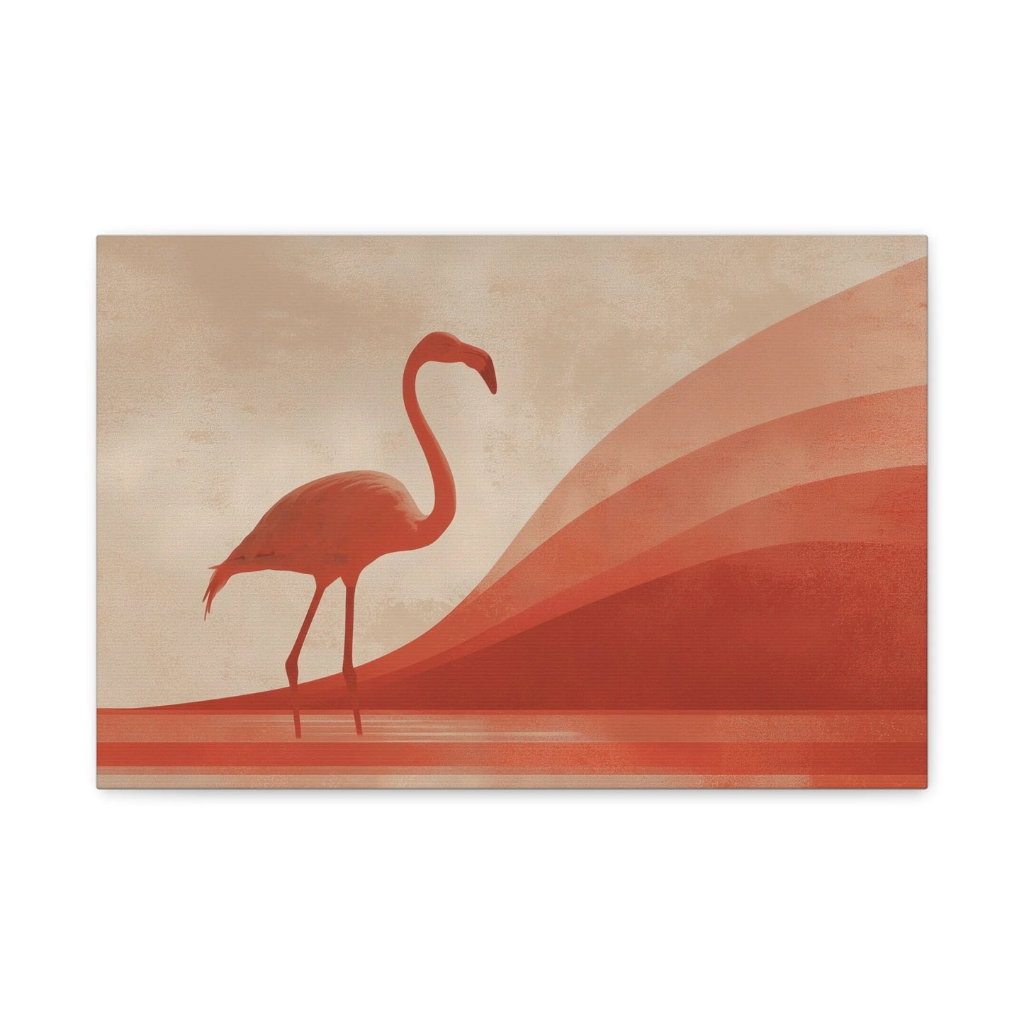 Tableau Flamant Rose Terracotta - Silhouette du Soir