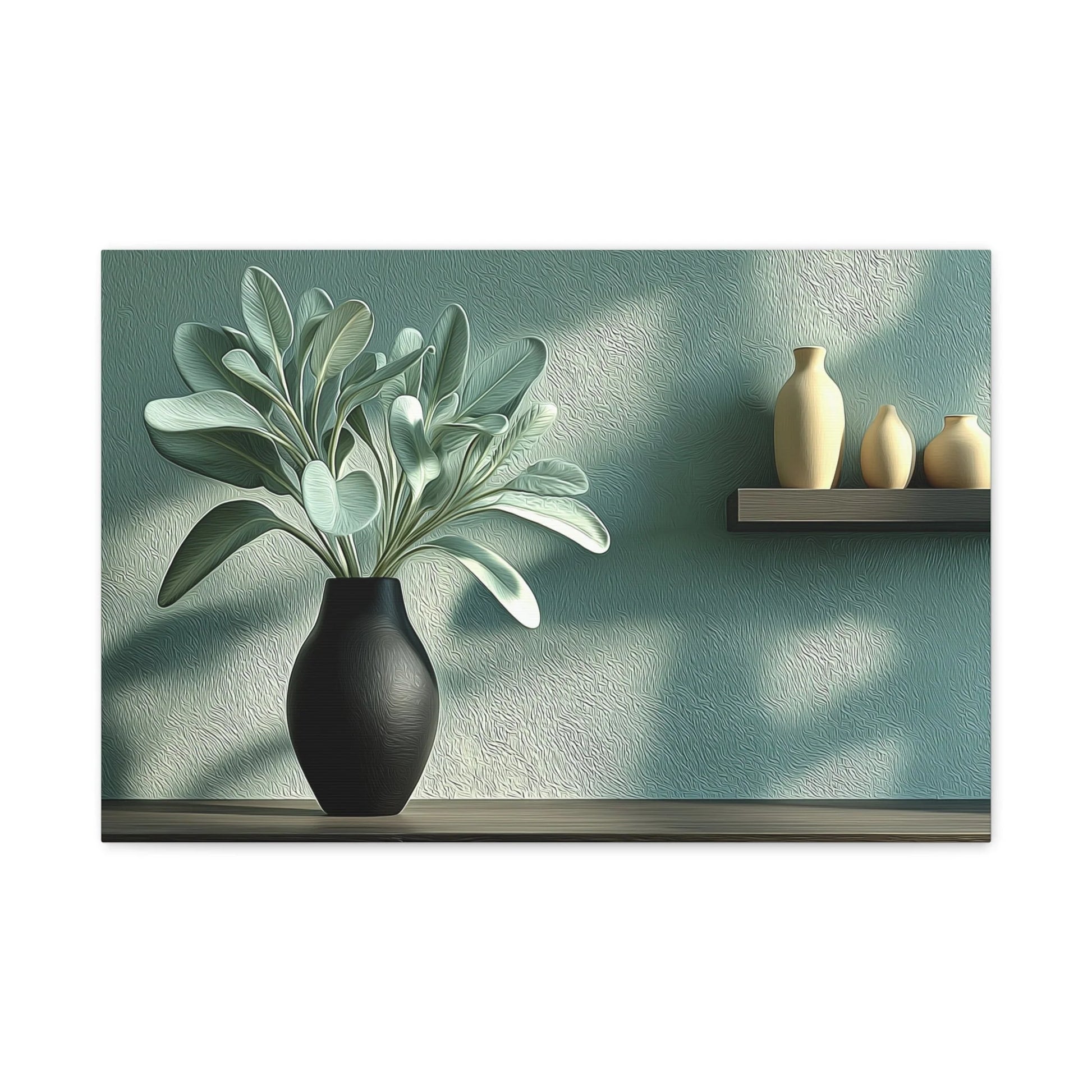 Tableau Cuisine vert sauge noir — vue de face