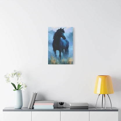 Ambiance onirique - tableau cheval bleu indigo