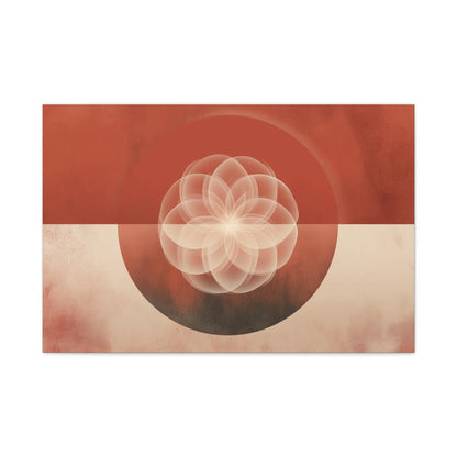 Tableau mandala géométrique au-dessus d'un canapé bas