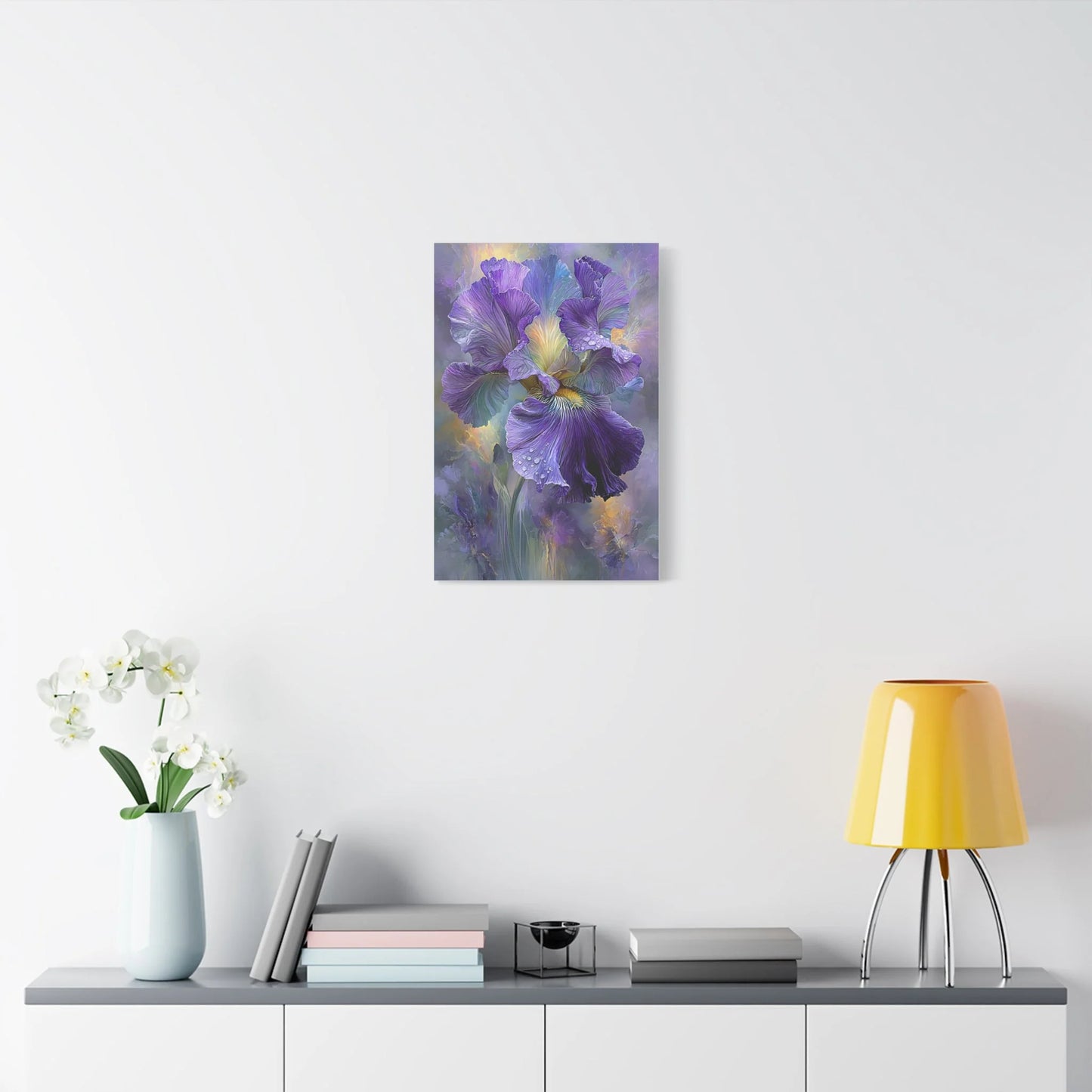 Tableau Iris violet esprit Pierre-Joseph Redouté revisité