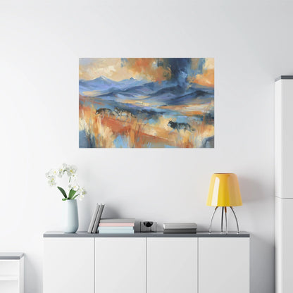 Tableau Meute de Loups - Panorama de Montagne - vue mur grande hauteur