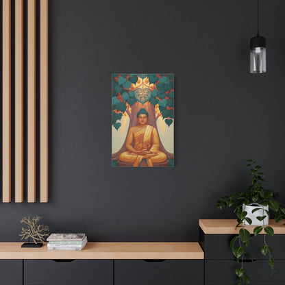 Tableau Bouddha sous l'Arbre Bodhi - Éveil de Bodh Gaya - vue intérieur architecte