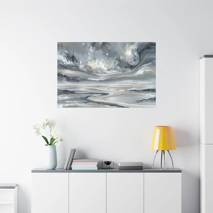 Tableau Argenté gris dans un salon contemporain