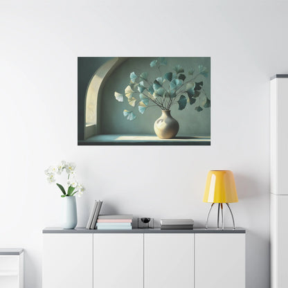 Tableau Vert sauge beige dans un salon contemporain
