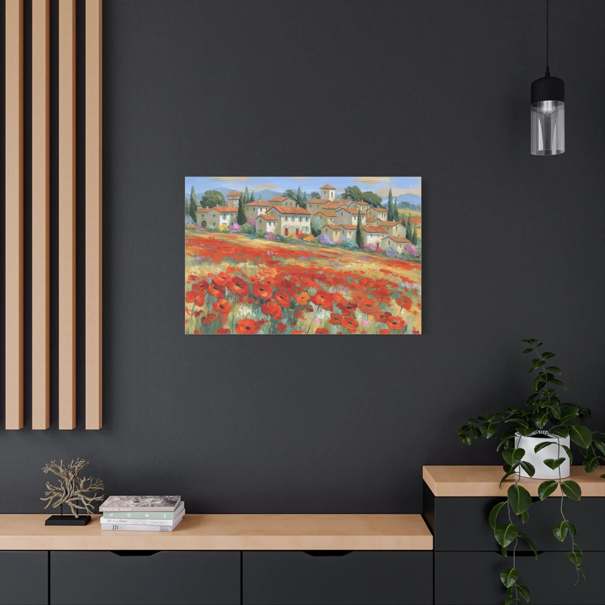 Tableau Coquelicots de Provence - Lumière de Juillet - format XXL pièce de réception