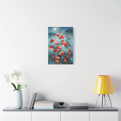 Tableau Coquelicots de Nuit - Clair de Lune - ambiance chambre adulte
