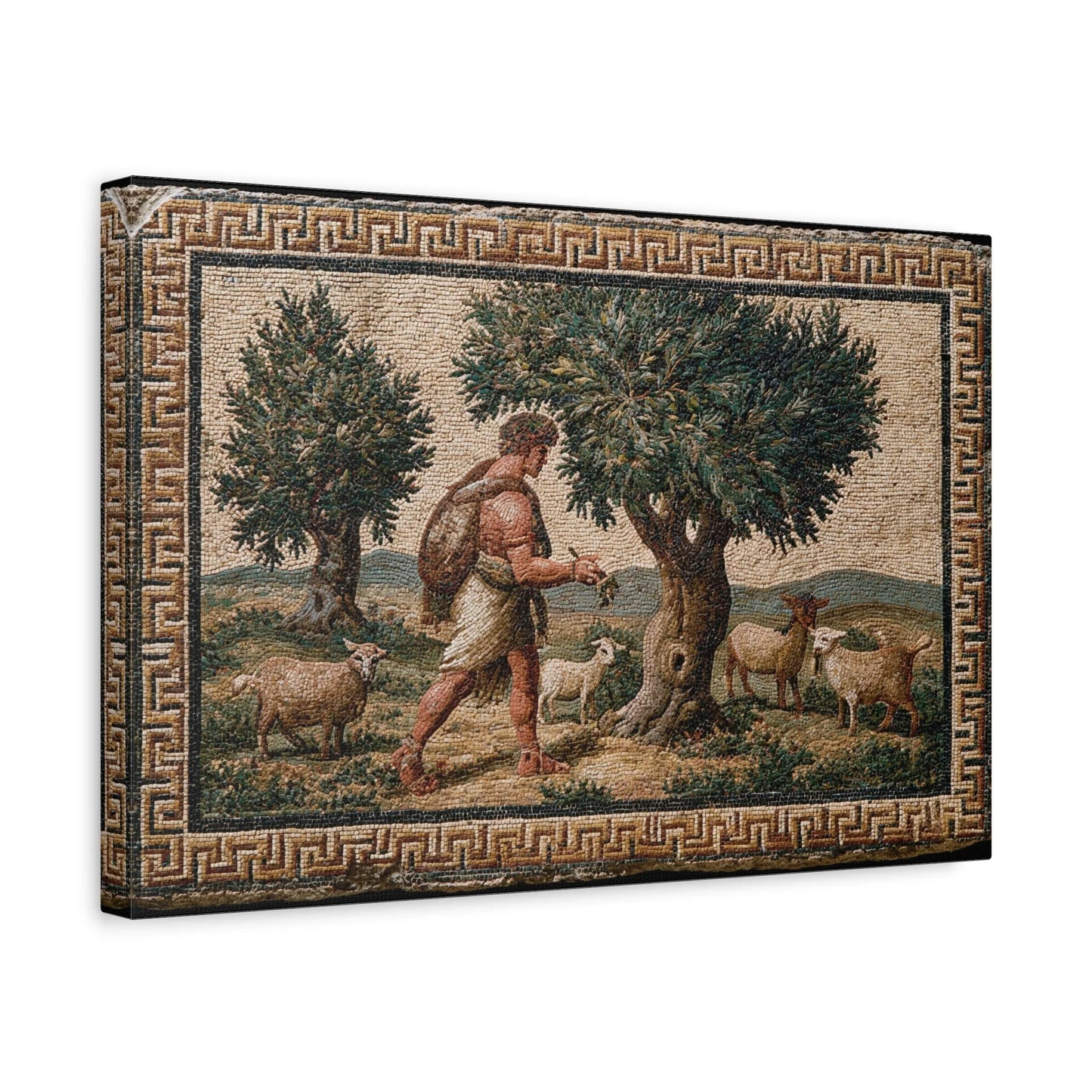 Tableau en Mosaïque Pompéi Pastorale - Mémoire Romaine - ambiance chambre adolescent
