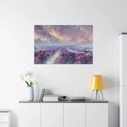 Tableau Lavande violet dans un salon contemporain