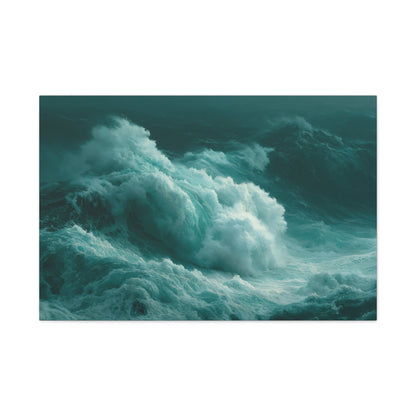 Vague monumentale bleue avec grand mur d ecume blanche - Art Virtuoso - vue 4/20
