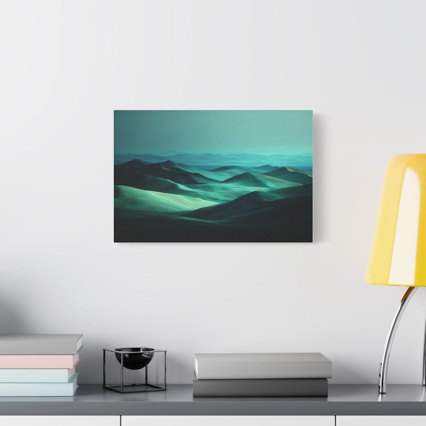 Tableau Désert vert sauge ambiance minimaliste