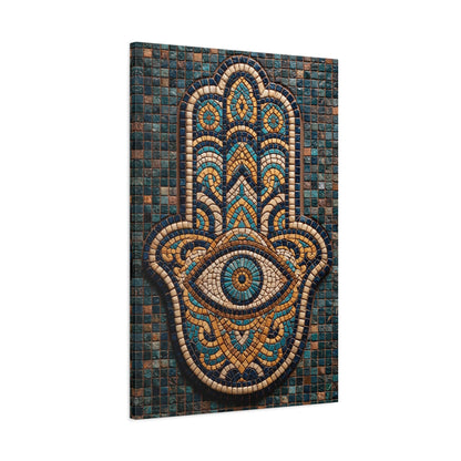 Tableau en Mosaïque Main de Fatima - Khamsa Protectrice - décor mural panoramique
