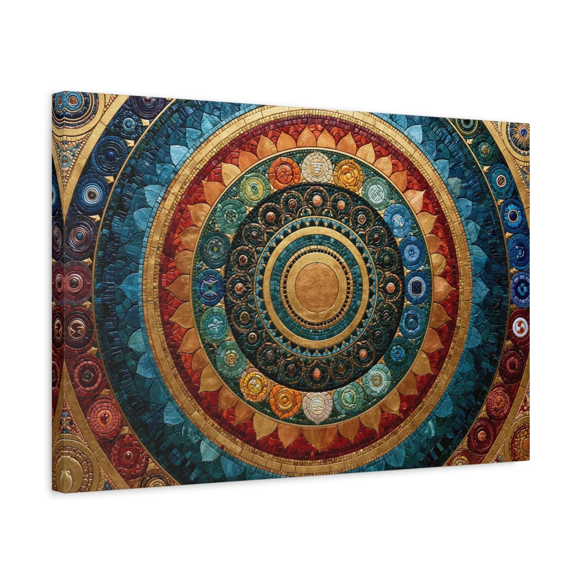 Tableau en Mosaïque Mandala Chakras - Roue Intérieure - intégration loft industriel