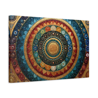 Tableau en Mosaïque Mandala Chakras - Roue Intérieure - intégration loft industriel